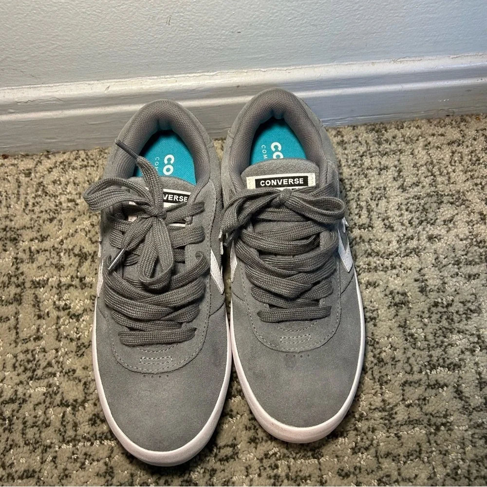 Converse All Stars Point Star Ox Cool Grey Suede Sneakers Size 6